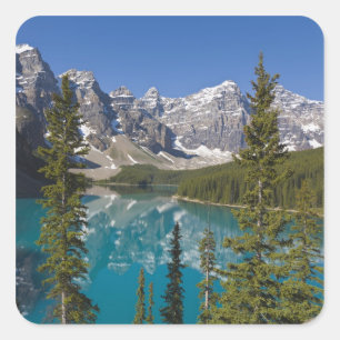 Moraine Lake, Canadian Rockies, Alberta, Canada 2 Vierkante Sticker