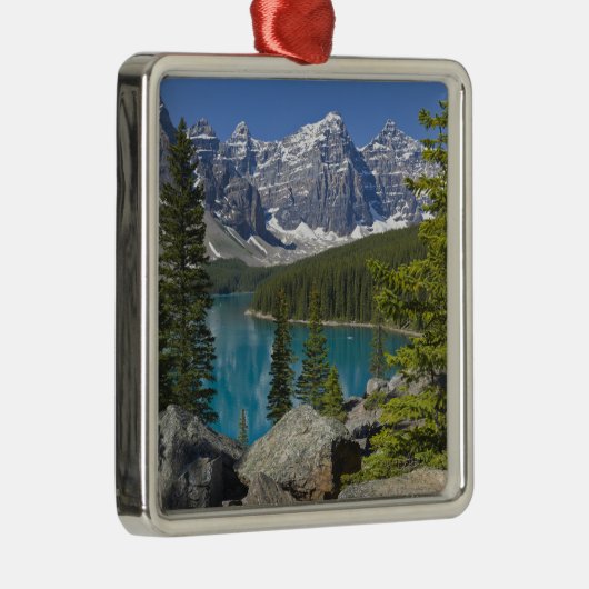 Moraine Lake, Canadian Rockies, Alberta, Canada Metalen Ornament (Rechts)