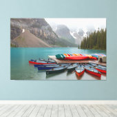 Moraine Lake kano's Canvas Afdruk (Insitu (Houten vloer))