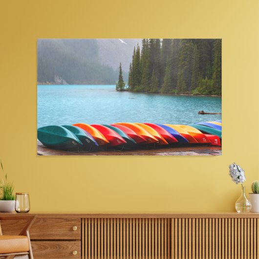 Moraine Lake kano's Canvas Afdruk (Insitu (Woonkamer))