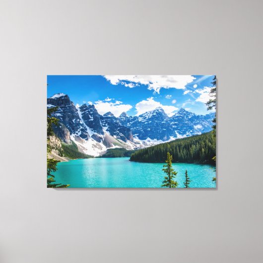Moraine Lake, Nationaal Park Banff Canvas Afdruk (Voorkant)