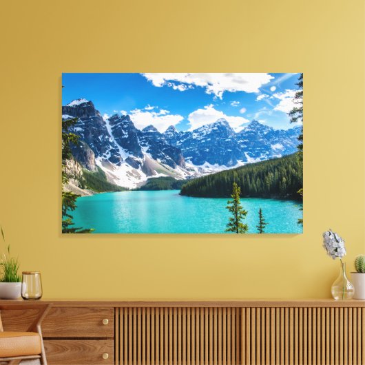Moraine Lake, Nationaal Park Banff Canvas Afdruk (Insitu (Woonkamer))
