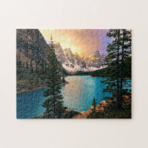 Moraine Lake Sunset Jigzaag Puzzle