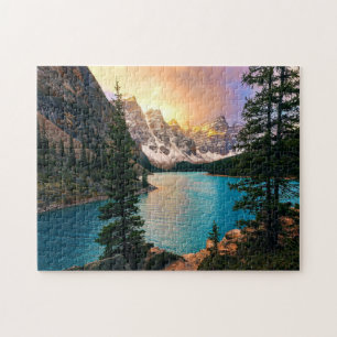 Moraine Lake Sunset Jigzaag Puzzle Legpuzzel