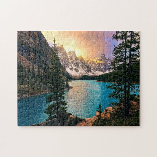Moraine Lake Sunset Jigzaag Puzzle Legpuzzel (Horizontaal)