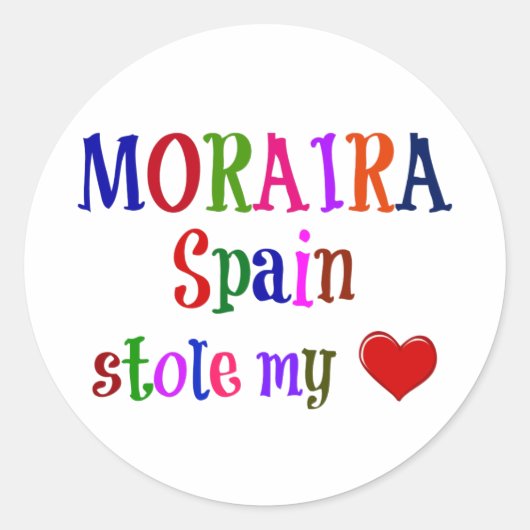Moraira Spanje heeft mijn hart gestolen Ronde Sticker (Voorkant)