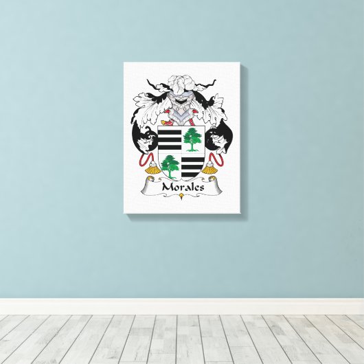 Morales Family Crest Canvas Afdruk (Insitu (Houten vloer))