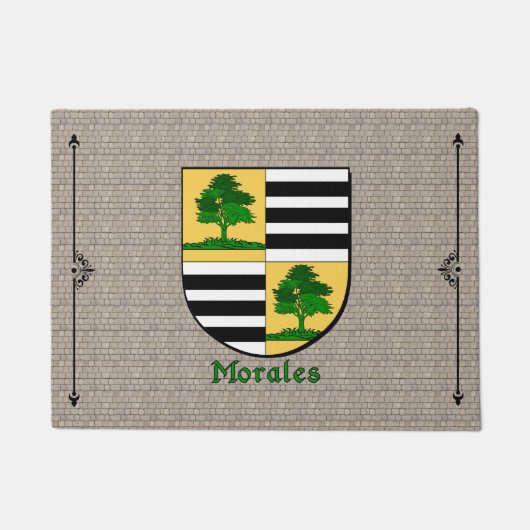 Morales Historisch Schild op Cobblestone Deurmat (Voorkant)