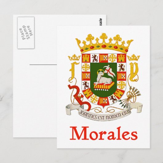 Morales Puerto Rico Shield Briefkaart (Voorkant / Achterkant)
