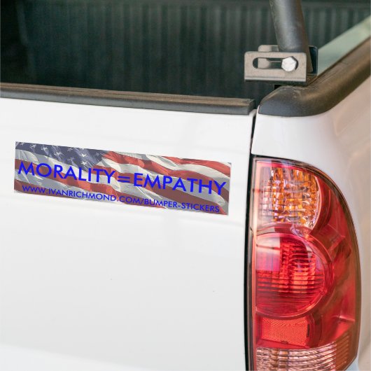 Moraliteit=Empathie bumpersticker (Op Truck)