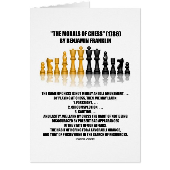 Morals van Chess Benjamin Franklin reflecterende C (Voorkant)