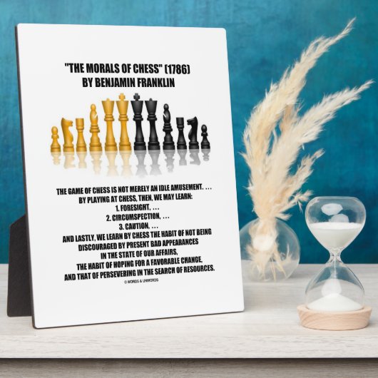 Morals van Chess Benjamin Franklin reflecterende C Fotoplaat (Zijkant)