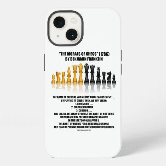 Morals van Chess Benjamin Franklin reflecterende C iPhone Hoesje (Achterkant)