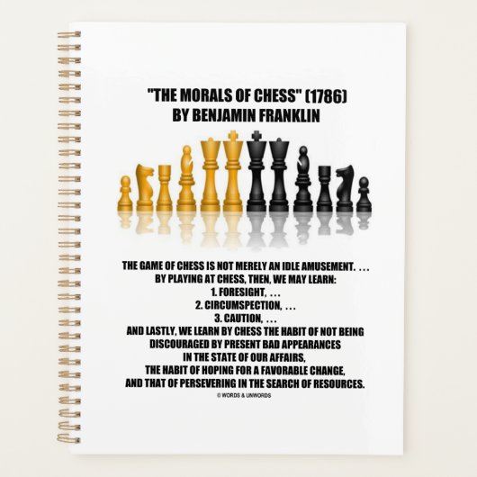 Morals van Chess Benjamin Franklin reflecterende C Planner (Voorkant)
