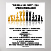 Morals van Chess Benjamin Franklin reflecterende C Poster (Voorkant)