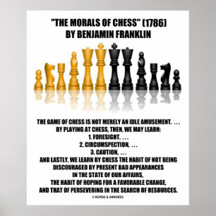 Morals van Chess Benjamin Franklin reflecterende C Poster