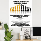 Morals van Chess Benjamin Franklin reflecterende C Poster (Thuiskantoor)