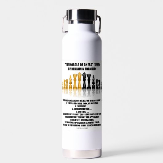 Morals van Chess Benjamin Franklin reflecterende C Waterfles (Voorkant)