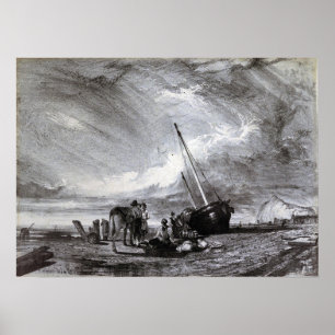 Moran - Beaching Vissen Boat 1864 Poster