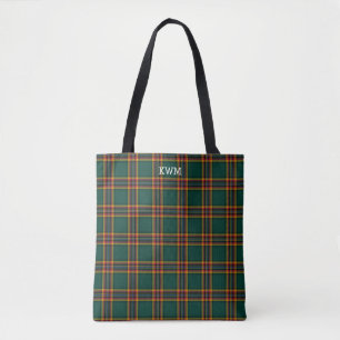 Moran Clan Tartan Donk Green Pset Monogram Tote Bag