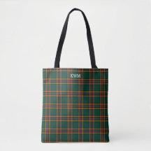 Moran Clan Tartan Donker Groen Plaid Monogram