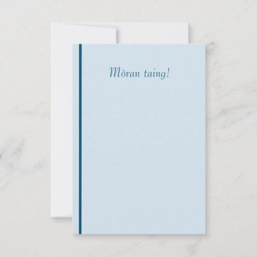 Mòran die Scottish Gaelic neemt, bedankt. Bedankkaart (Voorkant)