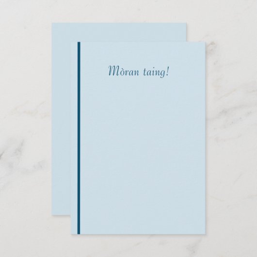 Mòran die Scottish Gaelic neemt, bedankt. Bedankkaart (Voorkant / Achterkant)