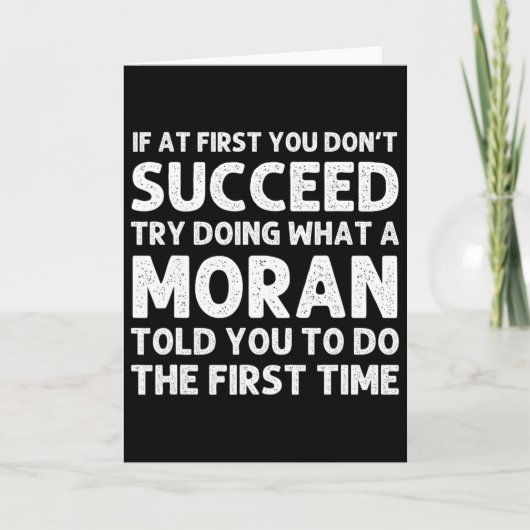 Moran Funny Surname Family Tree Birthday Reunion I Kaart (Voorkant)