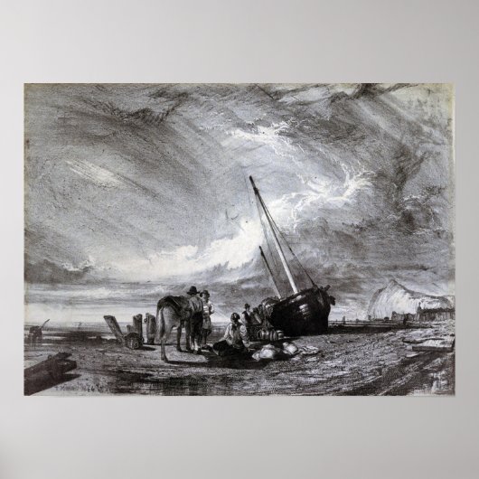 Moran - Gestrand vissersboot 1864 Poster (Voorkant)