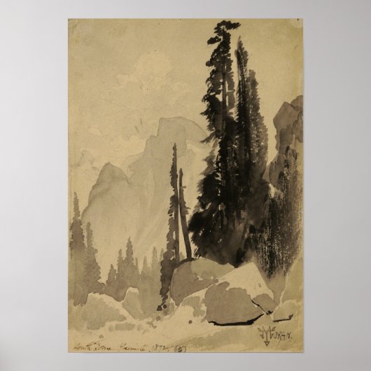 Moran - Half Dome Yosemite 1872 Poster (Voorkant)