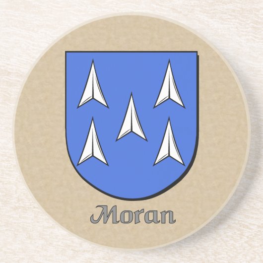 Moran Heraldic Shield Zandsteen Onderzetter (Voorkant)