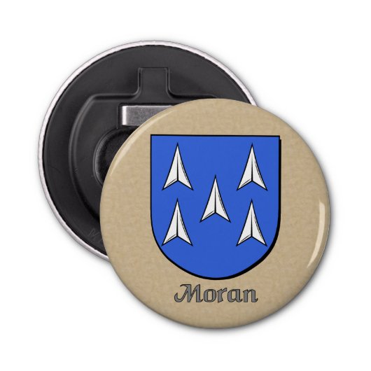 Moran Historical Arms Shield Button Flesopener (Voorkant)