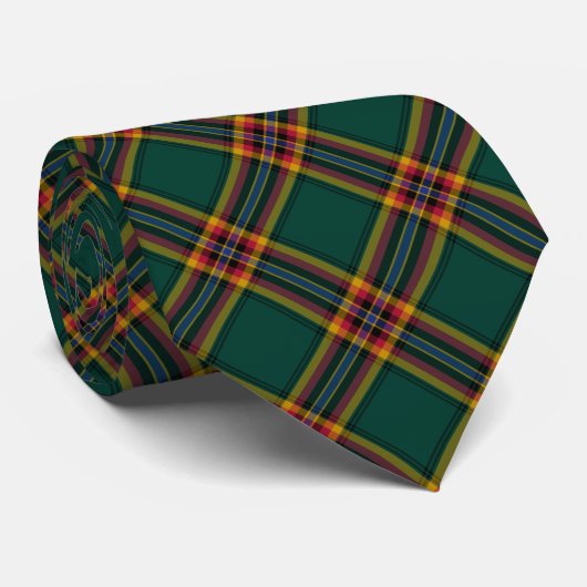 Moran Tartan Forest Green Pset Stropdas (Opgerold)