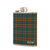 Moran Tartan Monogram Donkergroen Plaid Heupfles (Links)