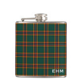 Moran Tartan Monogram Donkergroen Plaid Heupfles (Voorkant)