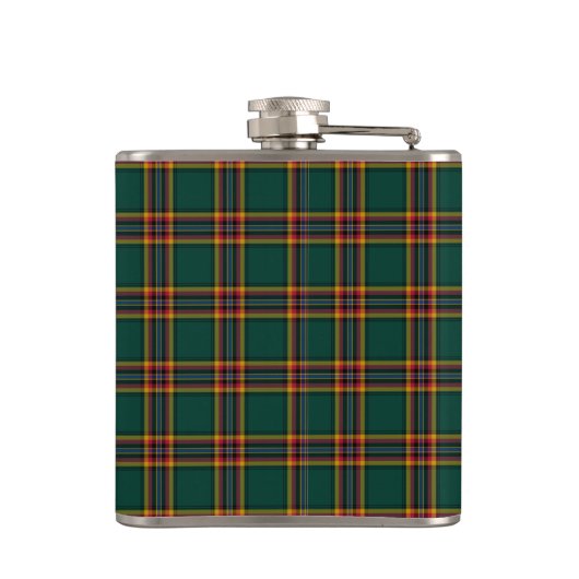 Moran Tartan Monogram Donkergroen Plaid Heupfles (Achterkant)