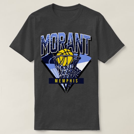 Morant Retro Memphis Basketbal Throwback T-shirt (Design voorkant)