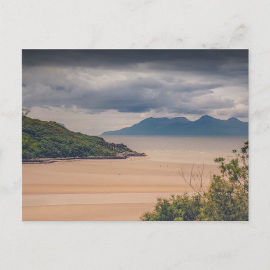 Morar Beach en het eiland Eigg Feestdagenkaart (Voorkant)