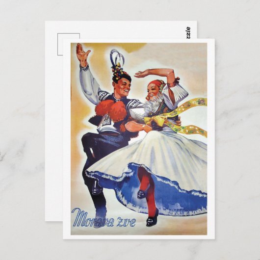 Moravia Folk Dance, Tsjechië Briefkaart (Voorkant / Achterkant)