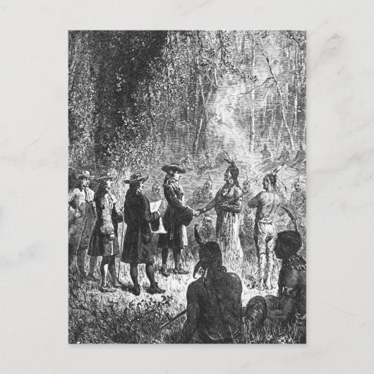 Moravische missionarissen van Indiërs Briefkaart (Voorkant)