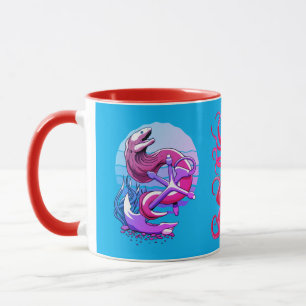 Moray Eel en Anchor en octopus Mok
