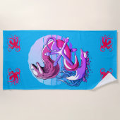 Moray Eel en Anchor en octopus Strandlaken (Voorkant)