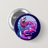 Moray Eel en anker Ronde Button 5,7 Cm (Voorkant /achterkant)