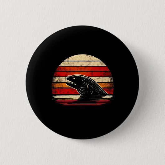 Moray Eel Sunset Retro Style Safari 70s Fi Ronde Button 5,7 Cm (Voorkant)