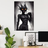Morbid bizarre monsterportret | AI Art. Poster (Thuiskantoor)
