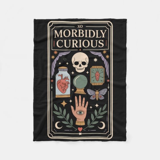 Morbide Curious Oddities Shirt Gothic Witchy Vibe Fleece Deken (Voorkant)