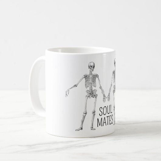 Morbide Skelet Huwelijk Humor Soul Mates Koffiemok (Voorkant links)