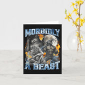 Morbidly A Funny Cringe Alpha Werewolf Wolf Meme Kaart (Gele Bloem)