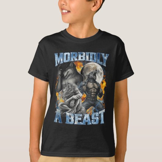 Morbidly A Funny Cringe Alpha Werewolf Wolf Meme  T-shirt (Voorkant)