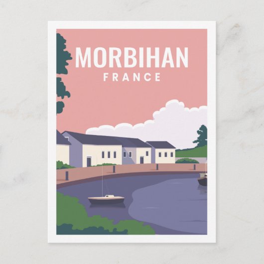 Morbihan Frankrijk Beroemde Reisplaats Illustratie Briefkaart (Voorkant)